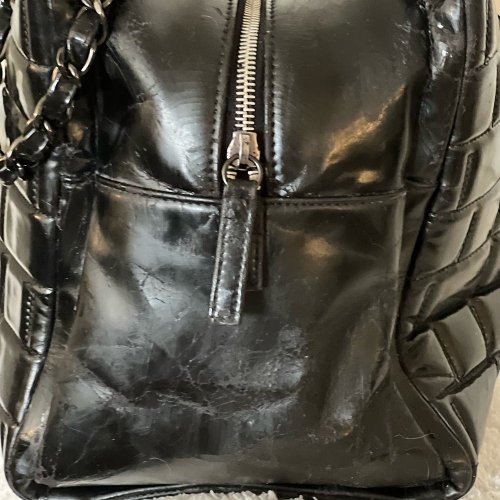 Chanel Black Quilted Vinyl Large Frozen Tote Bag - Picture 11 of 15